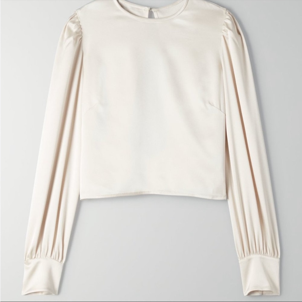 Aritzia WILFRED satin BLOUSE long sleeves top xxs